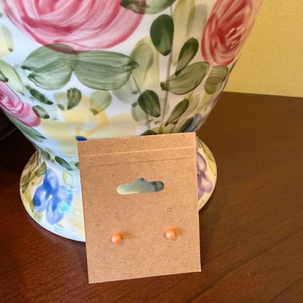 Orange Stud Earrings for Kids